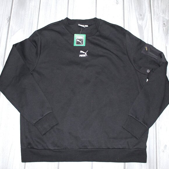 NEW Puma Avenir Crew Sweatshirt in Black - Picture 1 of 4